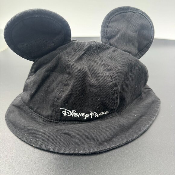 Disney Parks Toddler Mickey Mouse Ear Hat Black Cotton Bucket Style 52CM - Picture 4 of 7